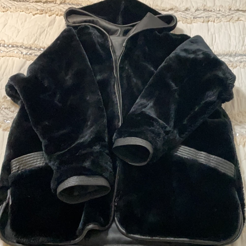 PRICE DROP Vintage Reversible Marc Mattis Black Faux Leather Coat